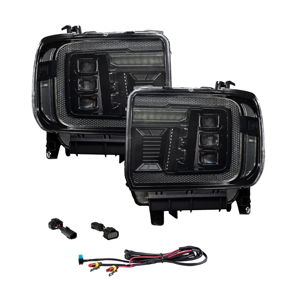 2014 - 2018 GMC Sierra 1500 LED Projector Headlights with Amber DRL (Pair) - Image 7