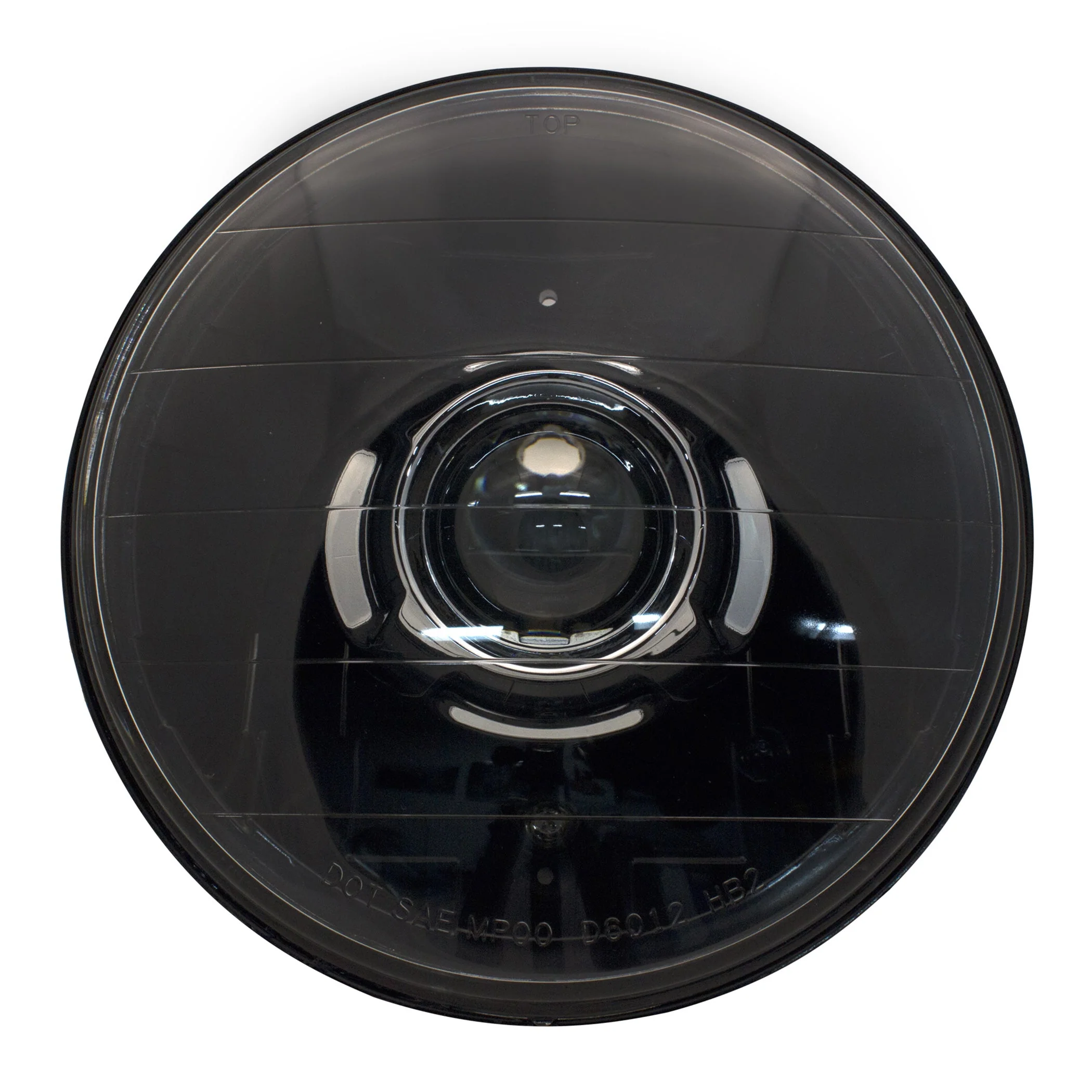 Black V1 Projector Headlamp with Black Shroud with Halogen Bulbs