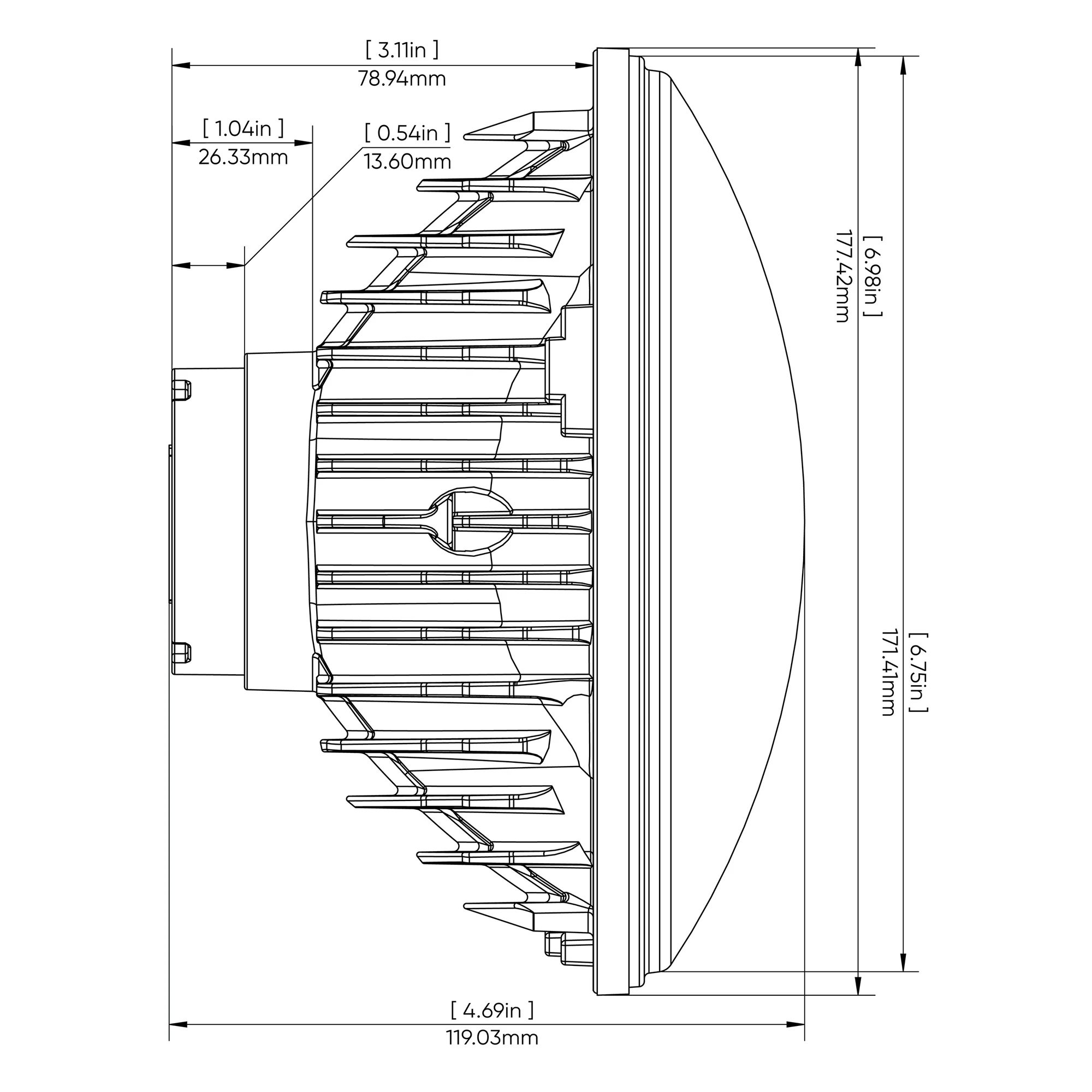 7 Inch LED Headlight - OE7 - Image 6