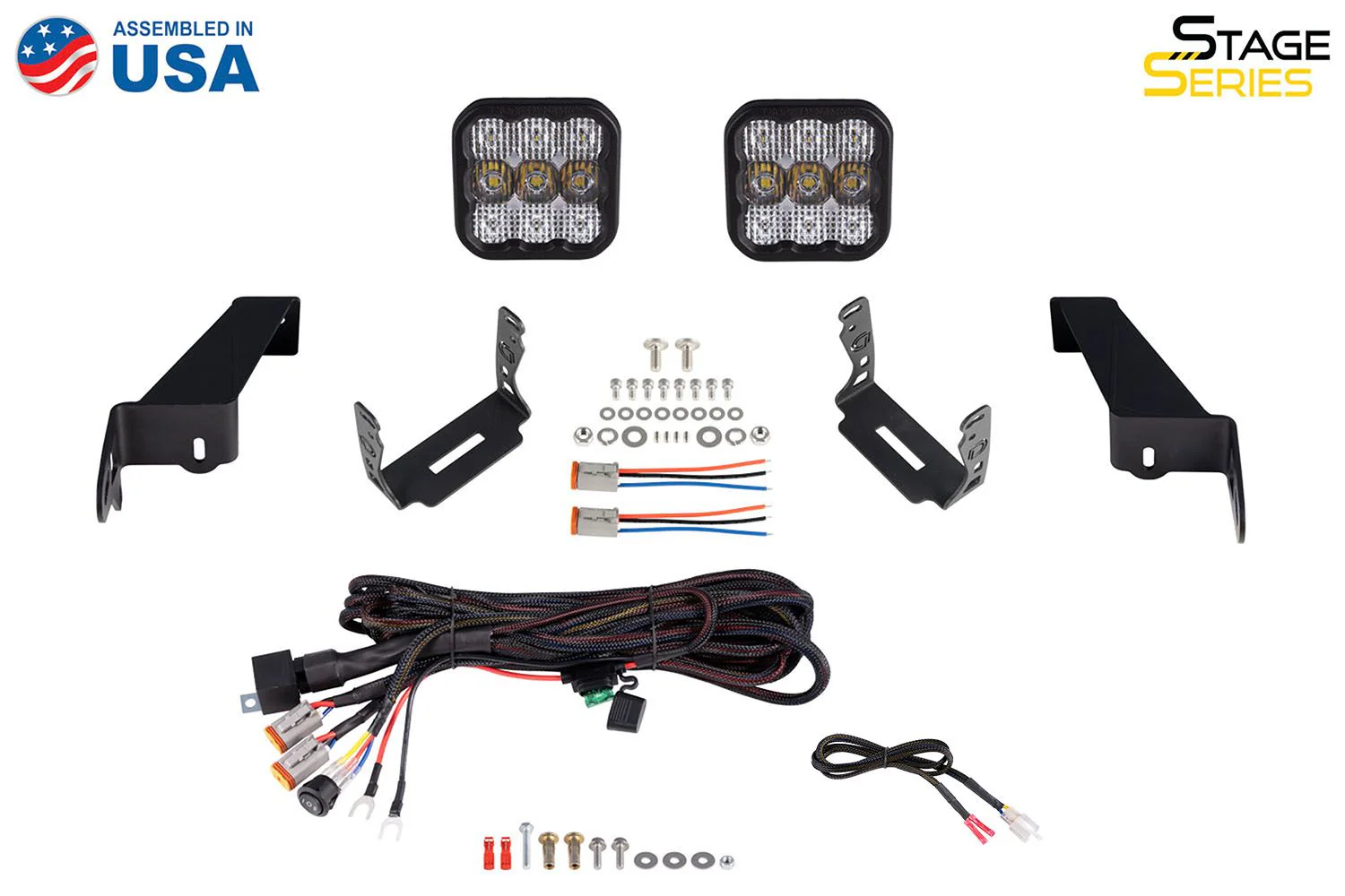 SS5 Bumper LED Pod Light Kit for 2007-2018 Jeep JK Wrangler, Sport Yellow Combo - Image 4